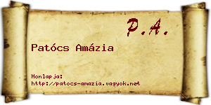 Patócs Amázia névjegykártya
